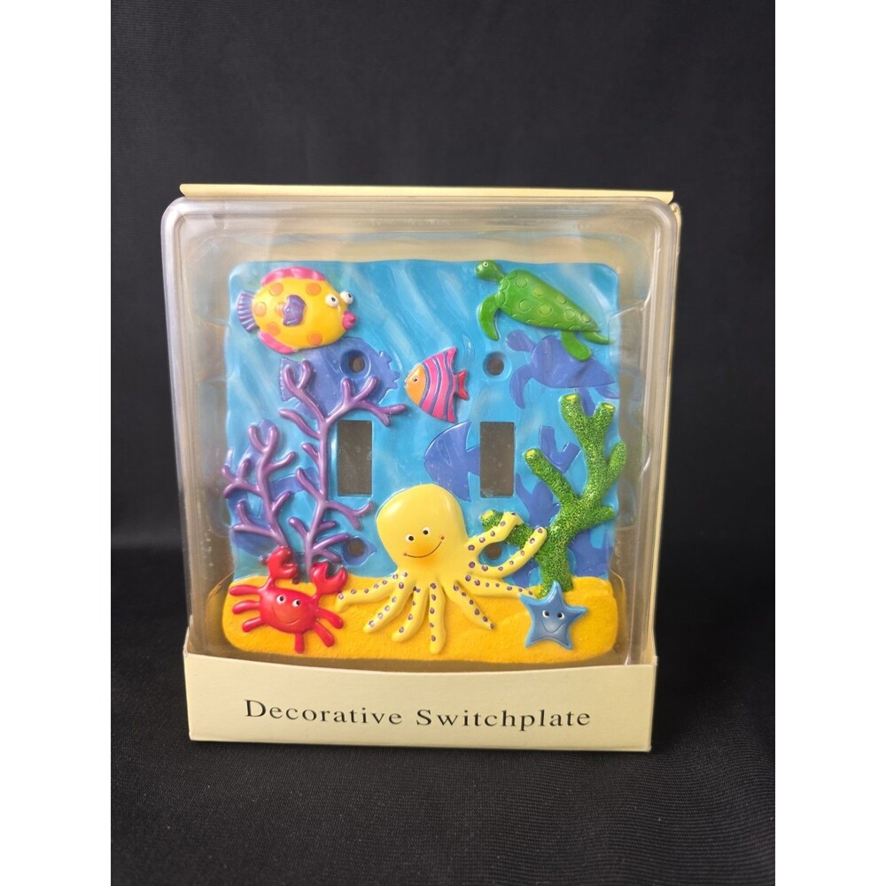 New Double Light Switch Wall Plate Cover Under the Sea Tropical Fish KIDS ROOM